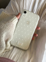 dot phonecase 半透明ドット柄ケース ホワイト