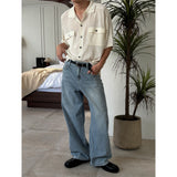 [Unisex] Wide stripe denim pants(2color)