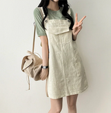Monthly pocket suspender dress