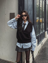 [U-BAISC] Jay Over V-neck Knit Vest