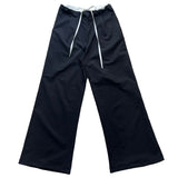 Obi Color Block Strap Pintuck Wide Long Slacks Pants (3 Colors)