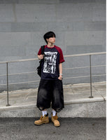 パンク ラグラン 半袖Tシャツ