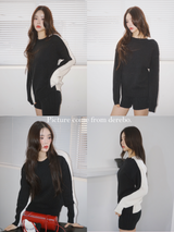 Black and White Colored Round Knitwear