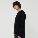 カシミアブレンドウールクルーネックニット BLACK