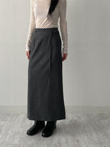 [FW] Striped Wool H-Line Long Skirt