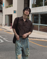 Rodin Wrinkle Two-Pocket Short Sleeve Shirt