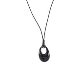 Formica Oval Leather Strap Necklace