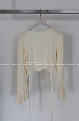 frill bolero ribbon cardigan