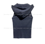Julie Pig Ribbed Snap Hood Sleeveless