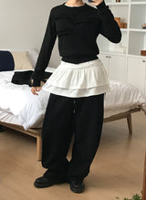 フリルリブニットカーディガン