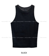 [U-BASIC] ベーシックバルディーリブクロップマンゴースリーブレス