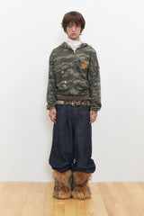 Crow Keys Crop Hood Zip-up (Camo)