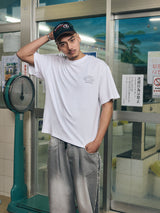 MID90 SIDE LINE LOOSEFIT DENIM PANTS VINTAGE GRAY