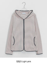 Leshu Stripe Fleece Zip-Up Jumper