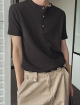 ビキュークロームヘンリーネックショートスリーブTシャツ