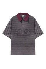 Striped Patchwork Polo Tee