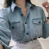 [Bellide made]Forest overfit denim shirt