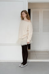 Tutu shirring skirt_ivory
