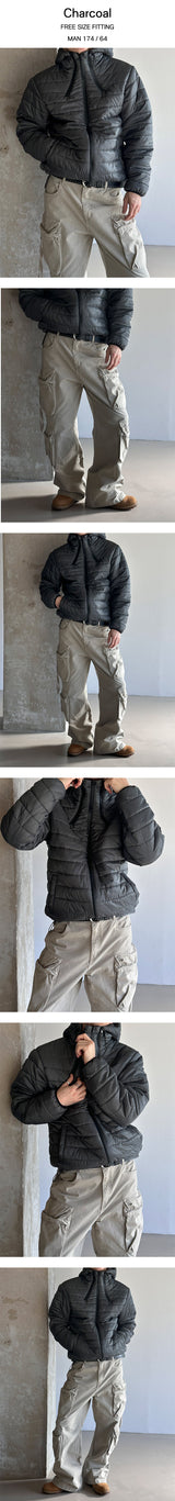 [Unisex] Triple zipper hood padding(4color)