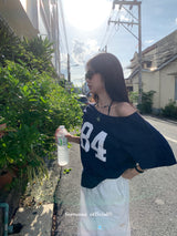 ナンバーネイビールースフィット半袖Tシャツ