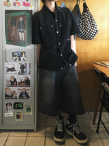 ブラッシュ カット バミューダデニムパンツ 2C