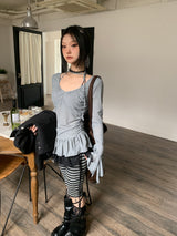 needs frill shirring blouse t