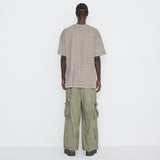 Washing Cotton Cargo Banding Pants Vintage Khaki