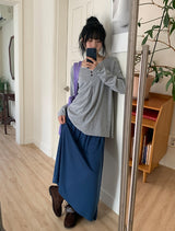 26SS★ [BAONHAUS] ラテ フラワー オーバー ロングスリーブ Tシャツ