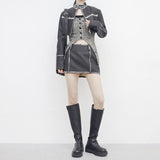 Swanne Damage Cardigan + Cropped Sleeveless Set
