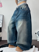 GRADATION BALLOON LONG DENIM PANTS 🩵🤍