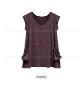 Acu Stripe Pintuck Pocket Short Sleeve