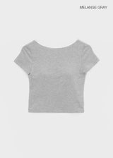 [MADE] Floven Backless Short Sleeve Top (Built-in Cap)
