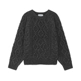 ベーシックケーブルニット (Charcoal)
