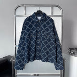 CR denim destroyed cutting cropped jacket (2 colors)