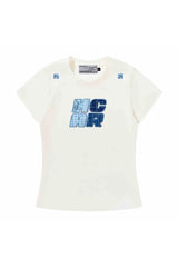 プレイドパッチスリムクロップTシャツ