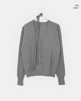 Noda Side-Button V-Neck Knit Button Cardigan