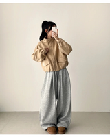 Fumo High Neck Banding Suede Jumper