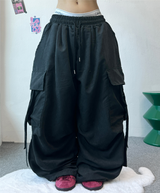 ツーラインポイントパラシュートバルーンパンツ💚🤎🩶 - 5 カラーズ