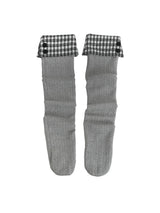 check button kneesocks / gray