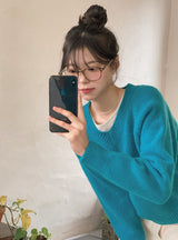 #Pure Basic V-neck Loose Fit Knit (3color)