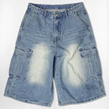 Usual Washing Bermuda Cargo Denim Pants - 5COLOR