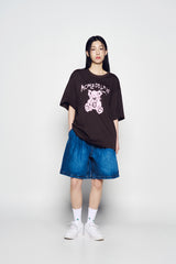 25SS DRAWING BEAR SHORT SLEEVE T-SHIRT DARK BROWN