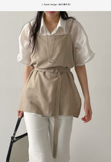 Linen Henkel Belted Bustier