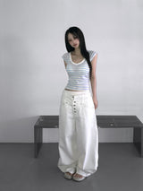 Ann striped v-tee (2 color)