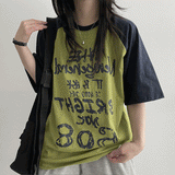 [H&L] LANF Color Coloring Raglan Short-Sleeved T-shirt