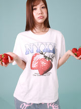 STRAWBERRY SPACE TEE (WHITE)