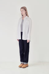 KIRSH プレーンストライプルーズフィットシャツ [WHITE]