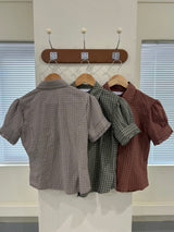 checke frill shirt
