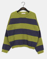 Crying  Buckle Stripe Round Knitwear