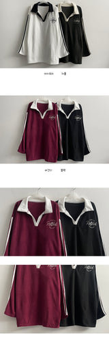 HotzトラックラインカラーフリースカラーTシャツ